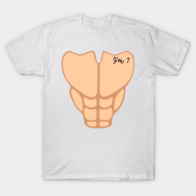 Six Pack I'm 7th Birthday Funny Boy Kids T-Shirt by macshoptee